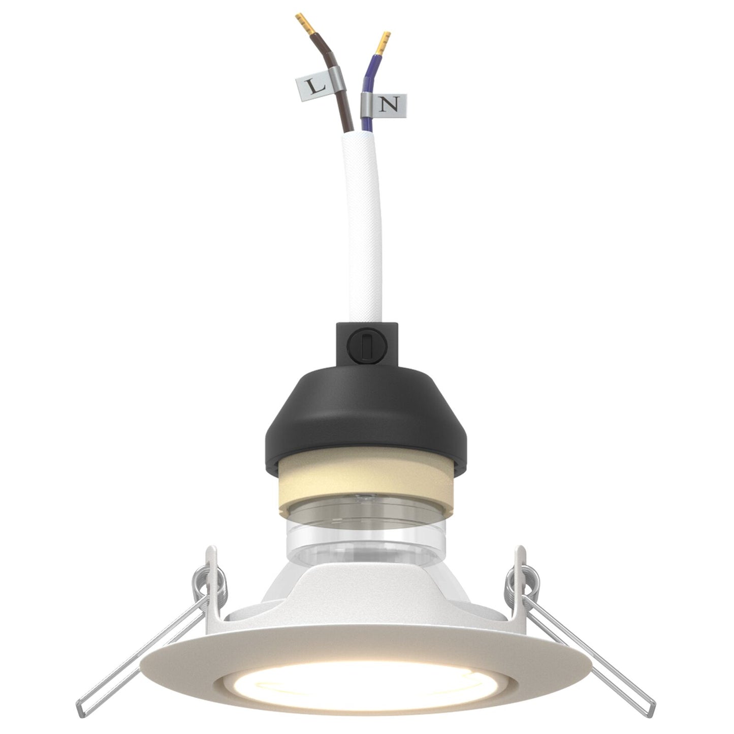 Lamper Sæt med 12 Hvid Plast 9 cm Indbyggede Loftlamper Rund