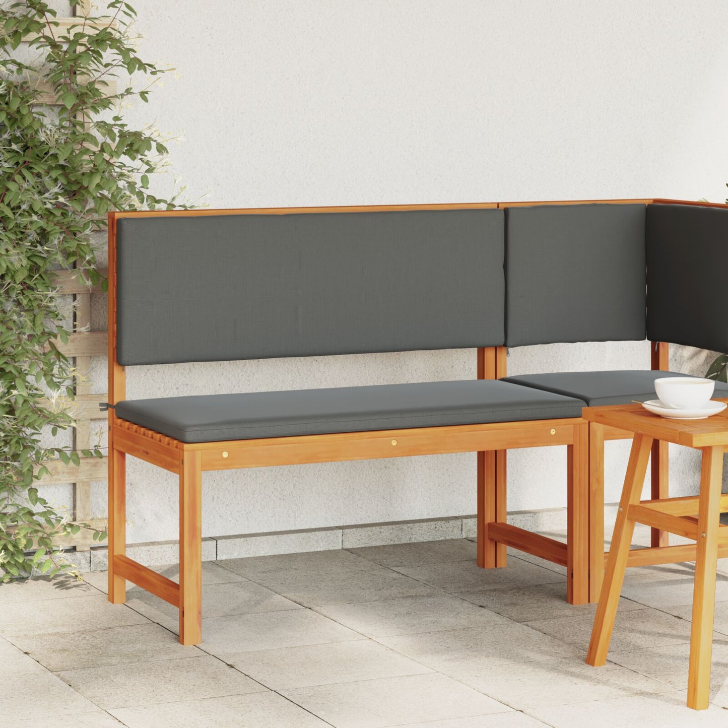 Havebænk med puder 100x50x91 cm Solid Akacietræ