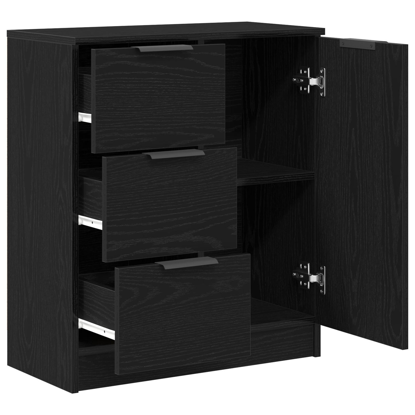 Sort Eg Sideskab 60x30x70 cm lavet af konstrueret træ