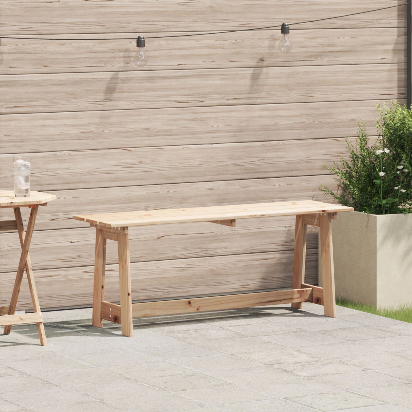 Udendørs Bænk 119x35x47 cm Massivt Fyrretræ
