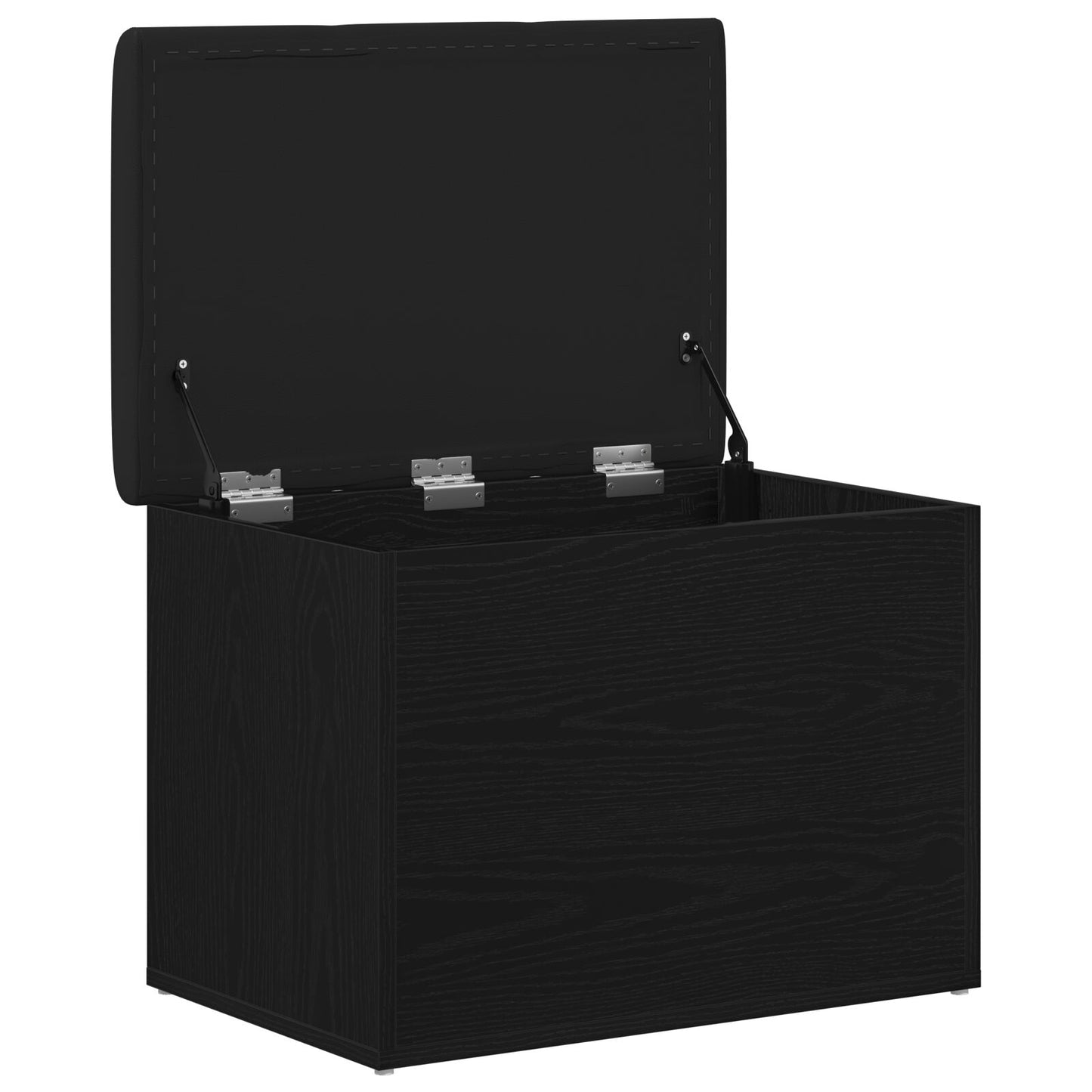 Opbevaringsbænk Sort Eg 60x40x45 cm Konstrueret Træ