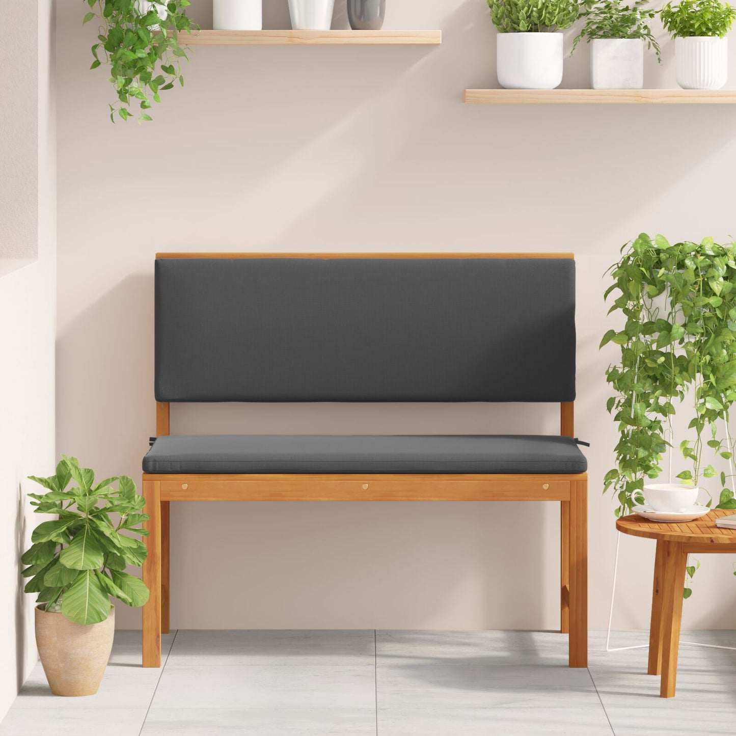 Havebænk med puder 100x50x91 cm Solid Akacietræ