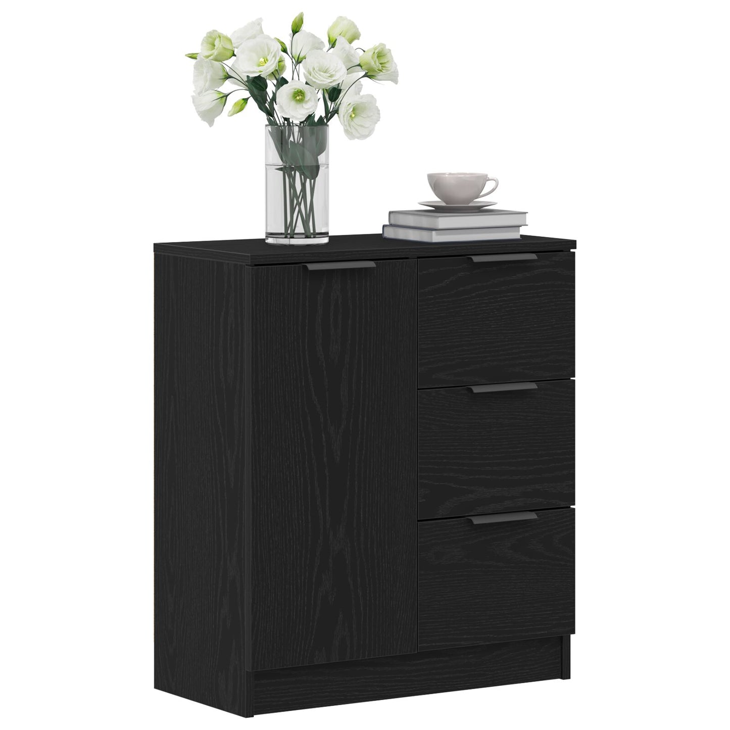 Sort Eg Sideskab 60x30x70 cm lavet af konstrueret træ