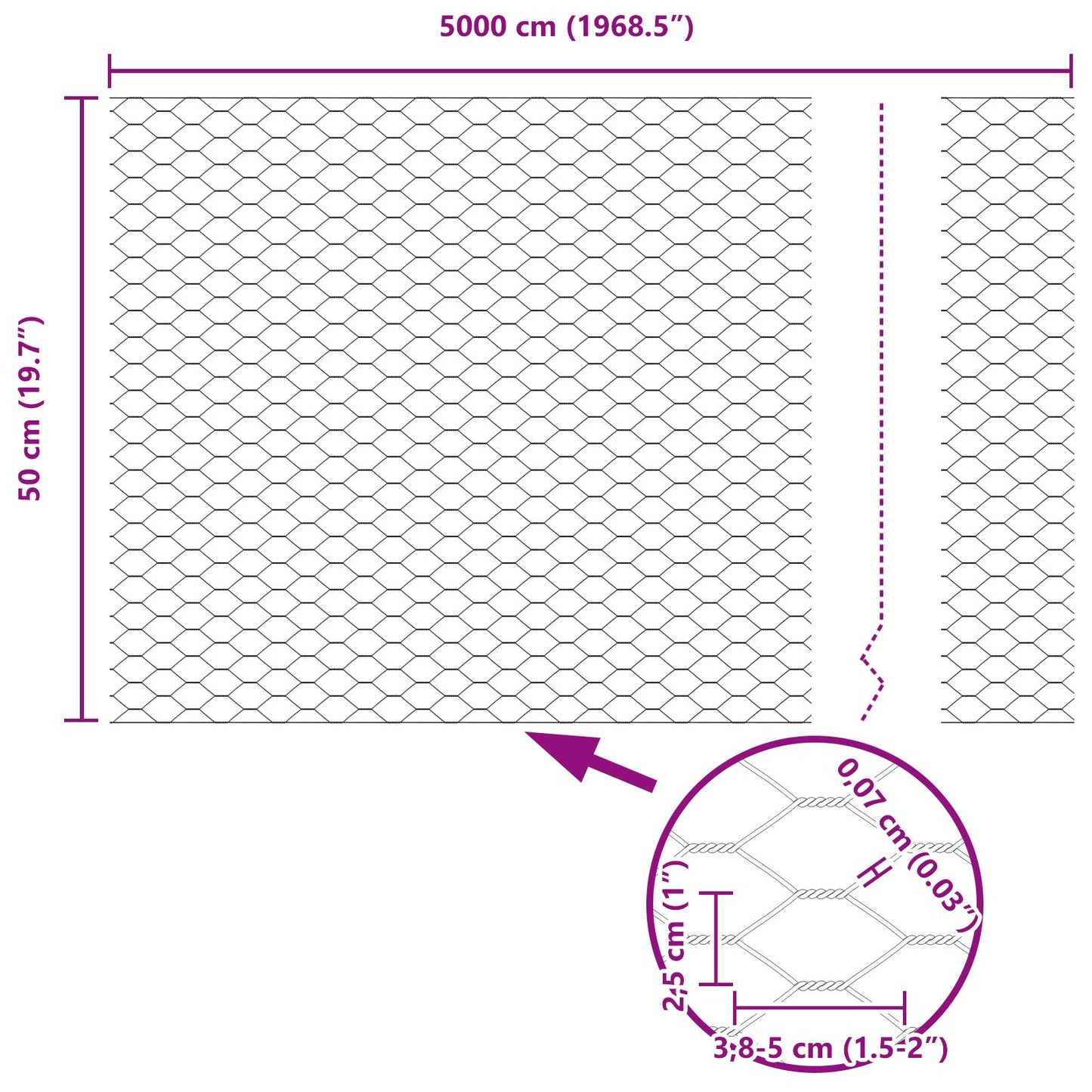 Hegnspæle 11 stk U-Kanal Grå 60 cm Stål, vidaXL Sekskantet hegn Grå 0.5x50 m Stål