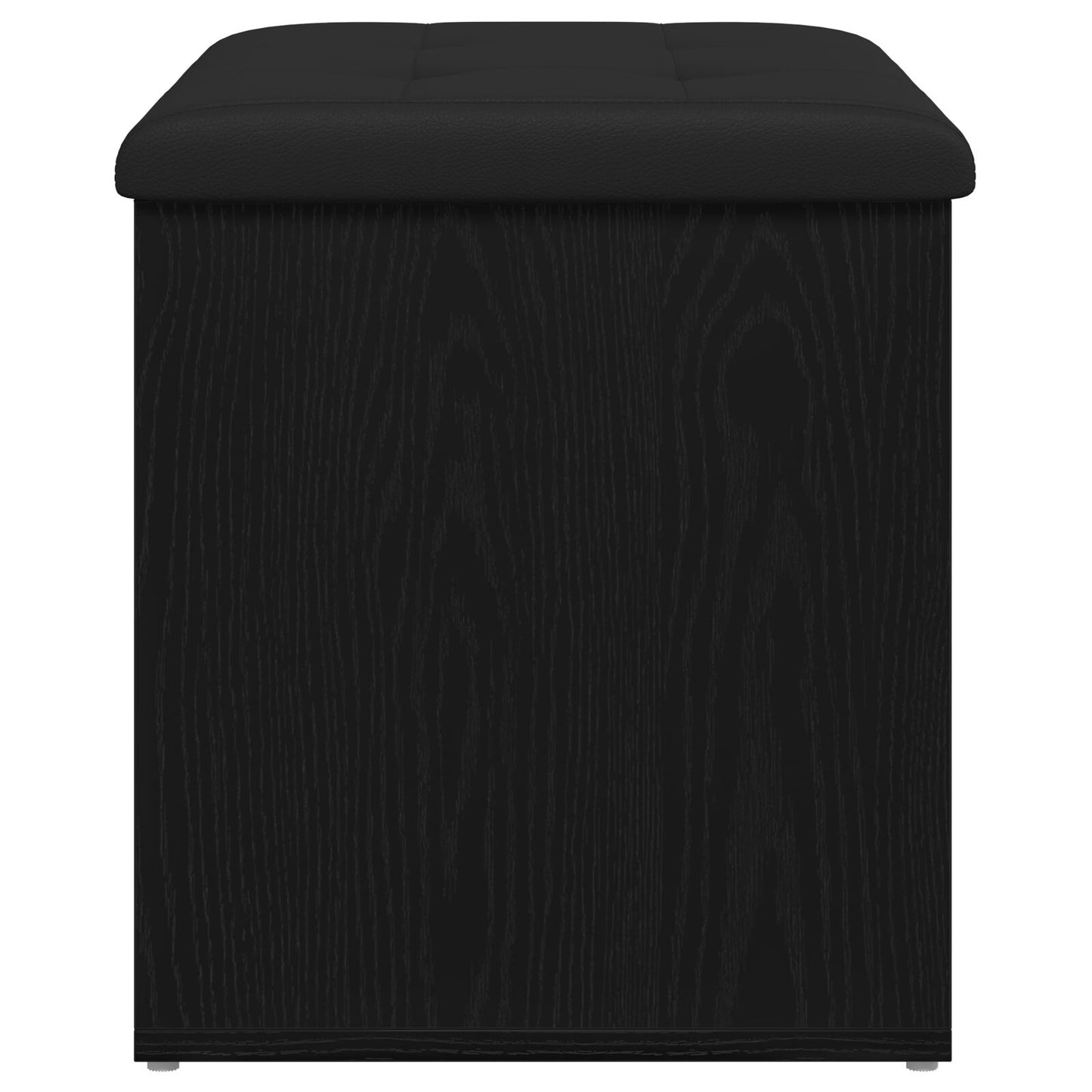 Opbevaringsbænk Sort Eg 60x40x45 cm Konstrueret Træ