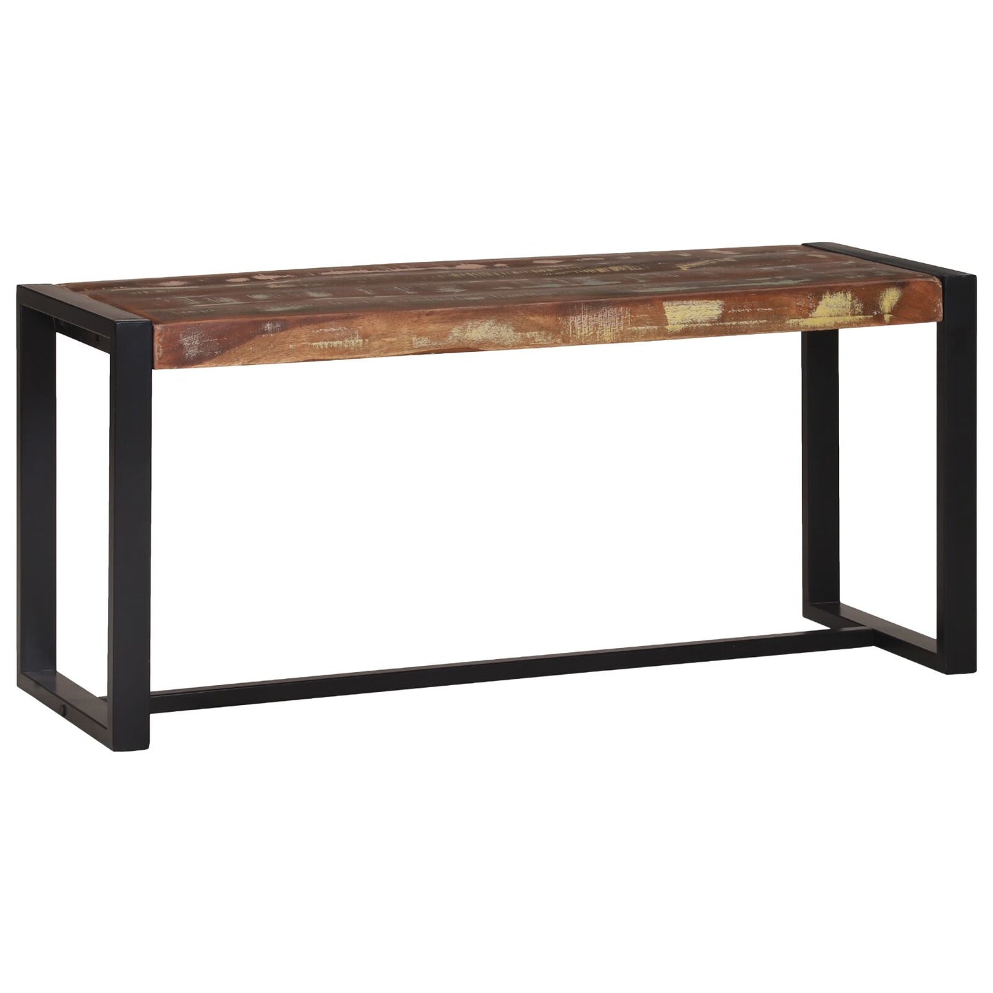 Bænk Flerfarvet Massivt genbrugstræ 100 x 35 x 45 cm