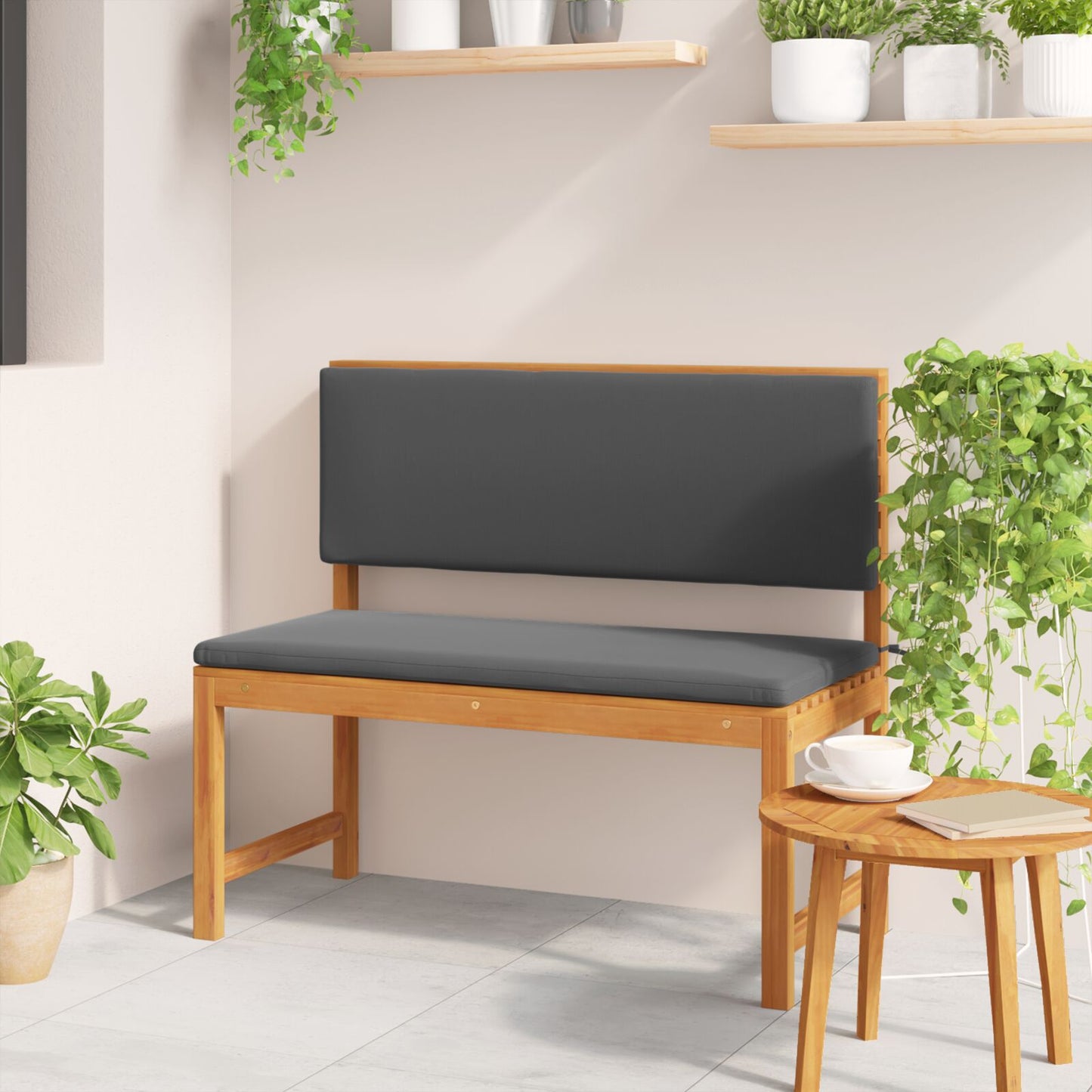 Havebænk med puder 100x50x91 cm Solid Akacietræ