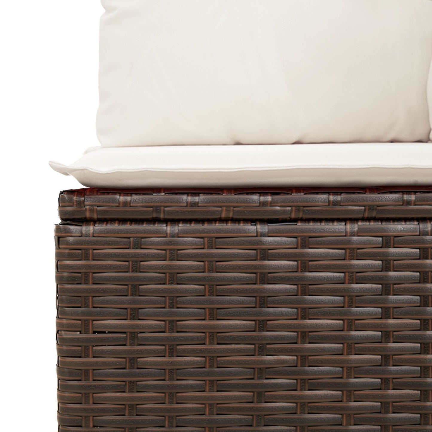 Have Sofa Sæt 5 Del Brun Rattan Hjørnesofa Rektangulær