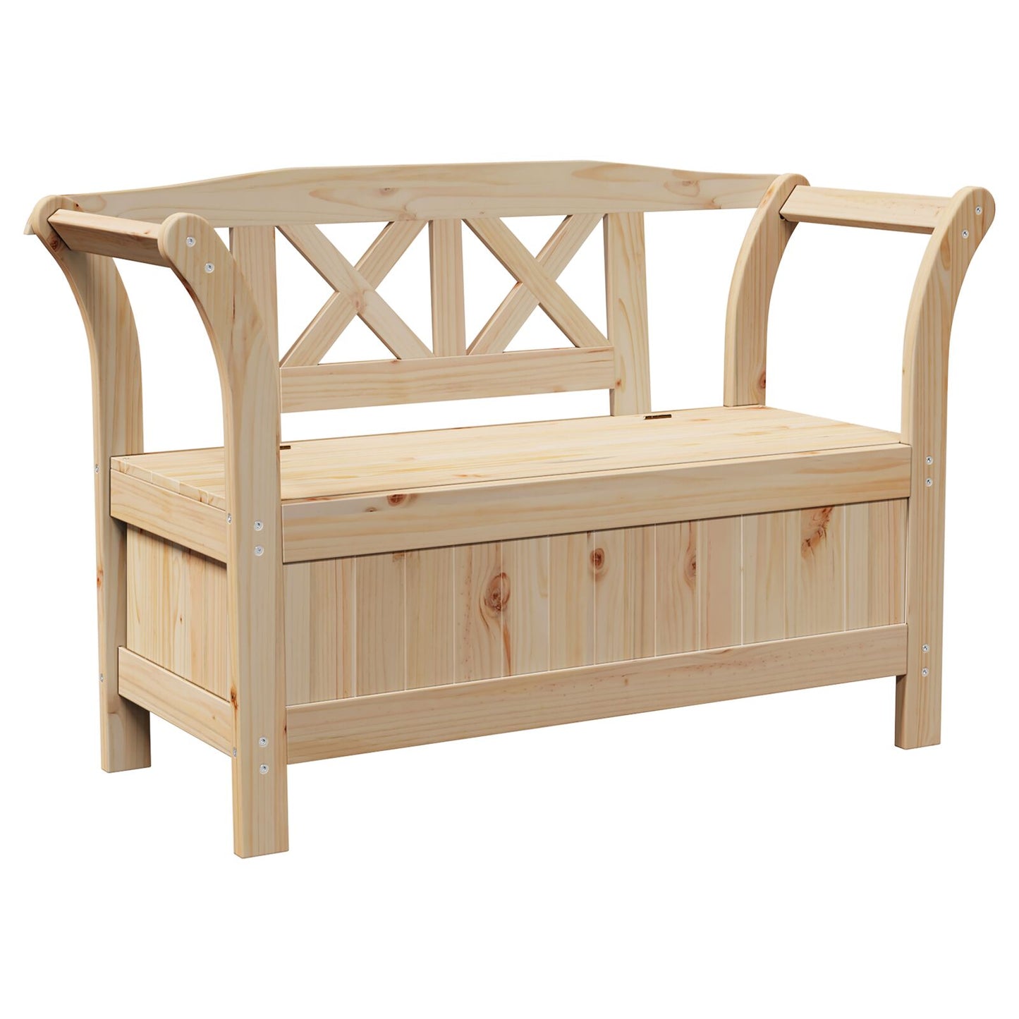 Haveopbevaringsbænk 119x76x44 cm Massivt fyrretræ