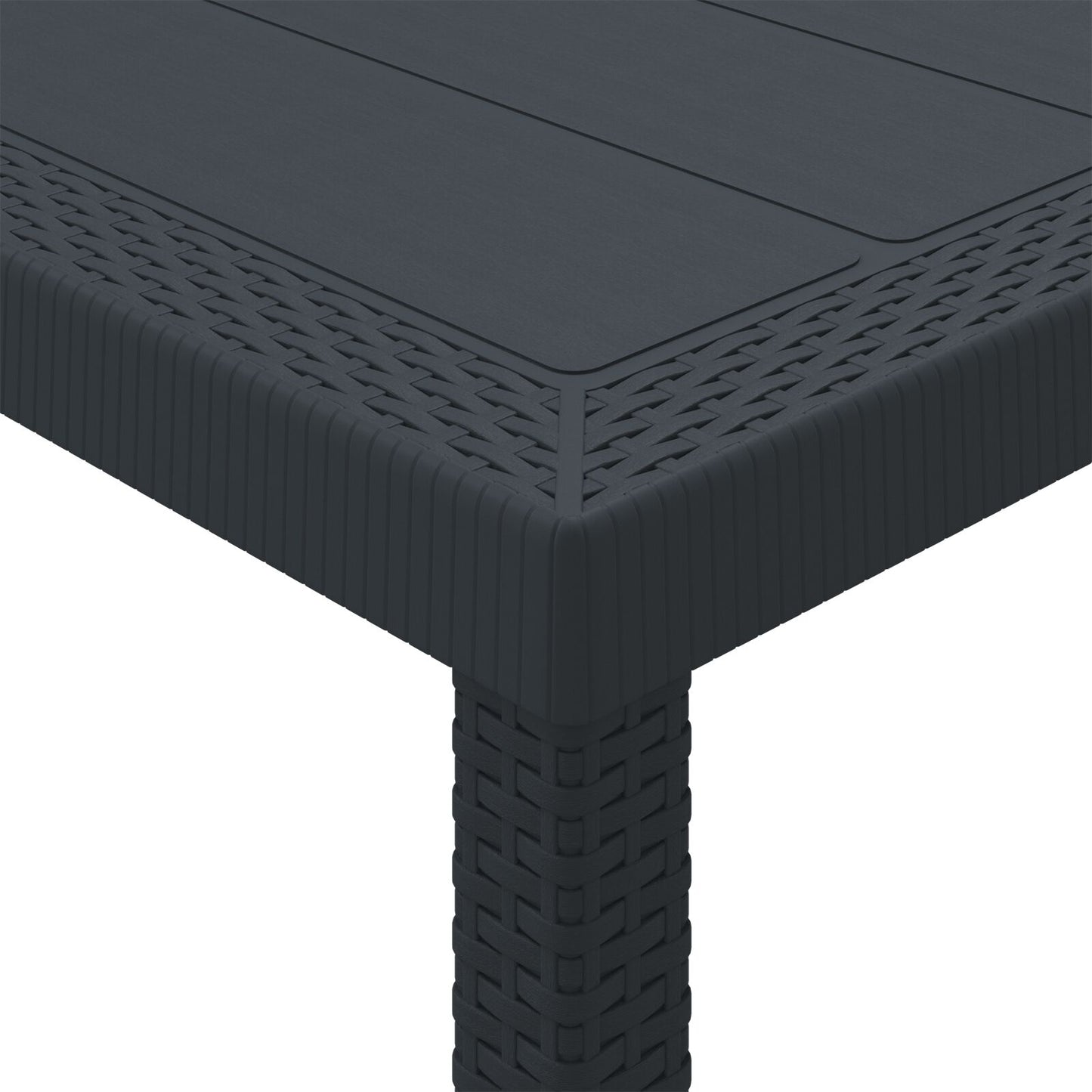 Havebord Antracit 200x100x73 cm Poly Rattan