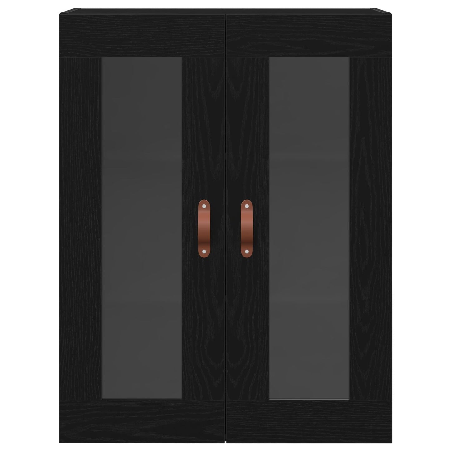 Væghængt Skab med Glasdøre Sort Eg 69,5x34x90 cm