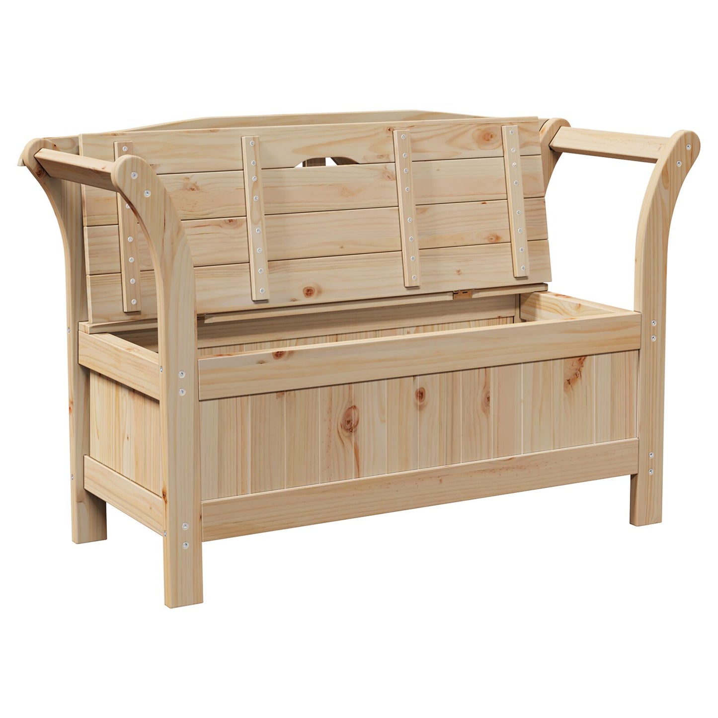 Haveopbevaringsbænk 119x76x44 cm Massivt fyrretræ