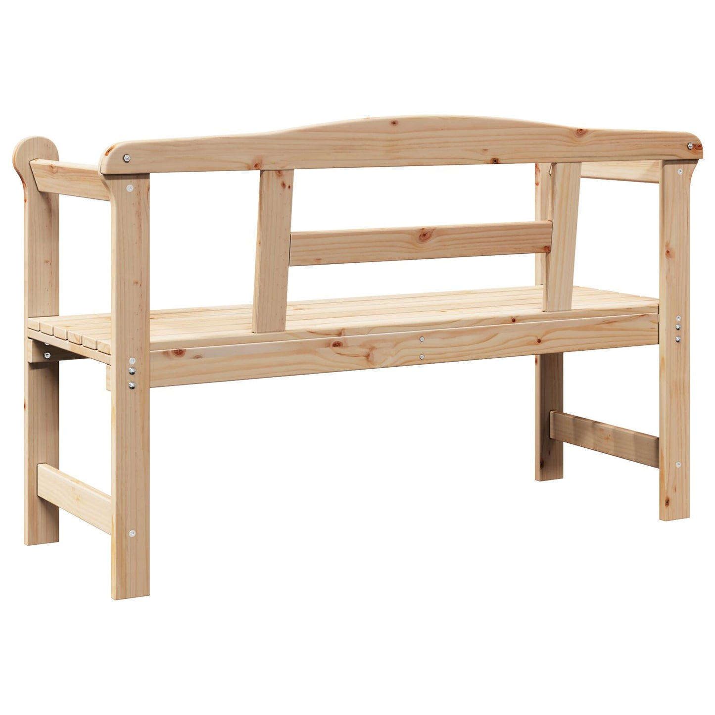 Udendørs Bænk 119x76x44 cm Massivt Fyrretræ