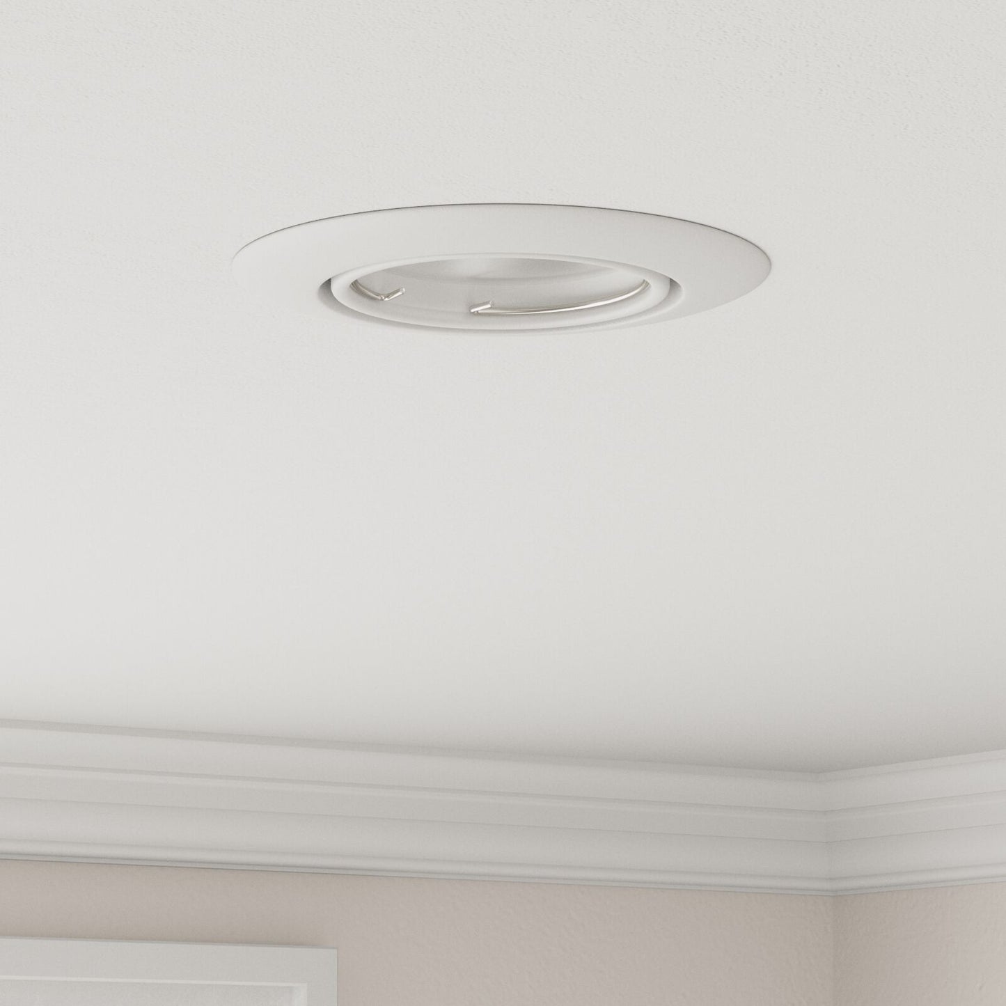 Lamper Sæt med 12 Hvid Plast 9 cm Indbyggede Loftlamper Rund