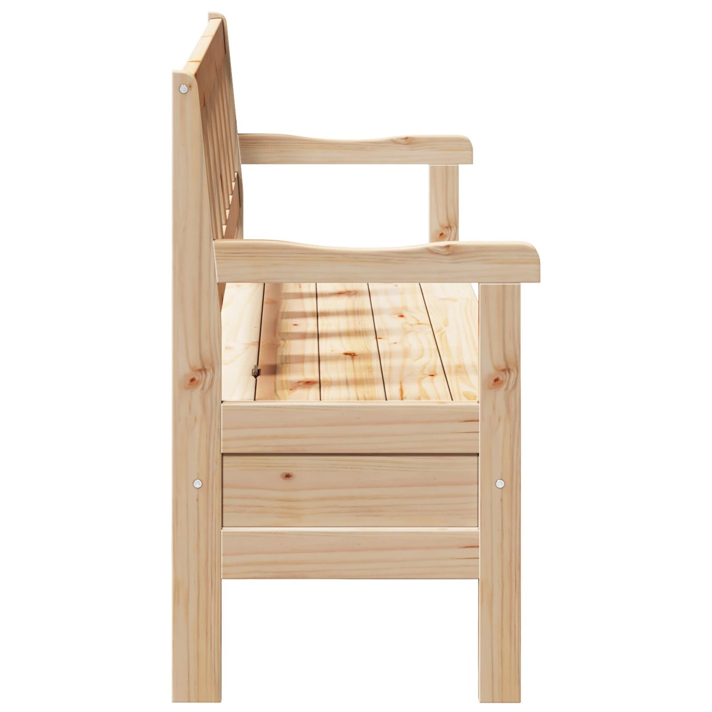 Udendørs Bænk 119x76x44 cm Massivt Fyrretræ