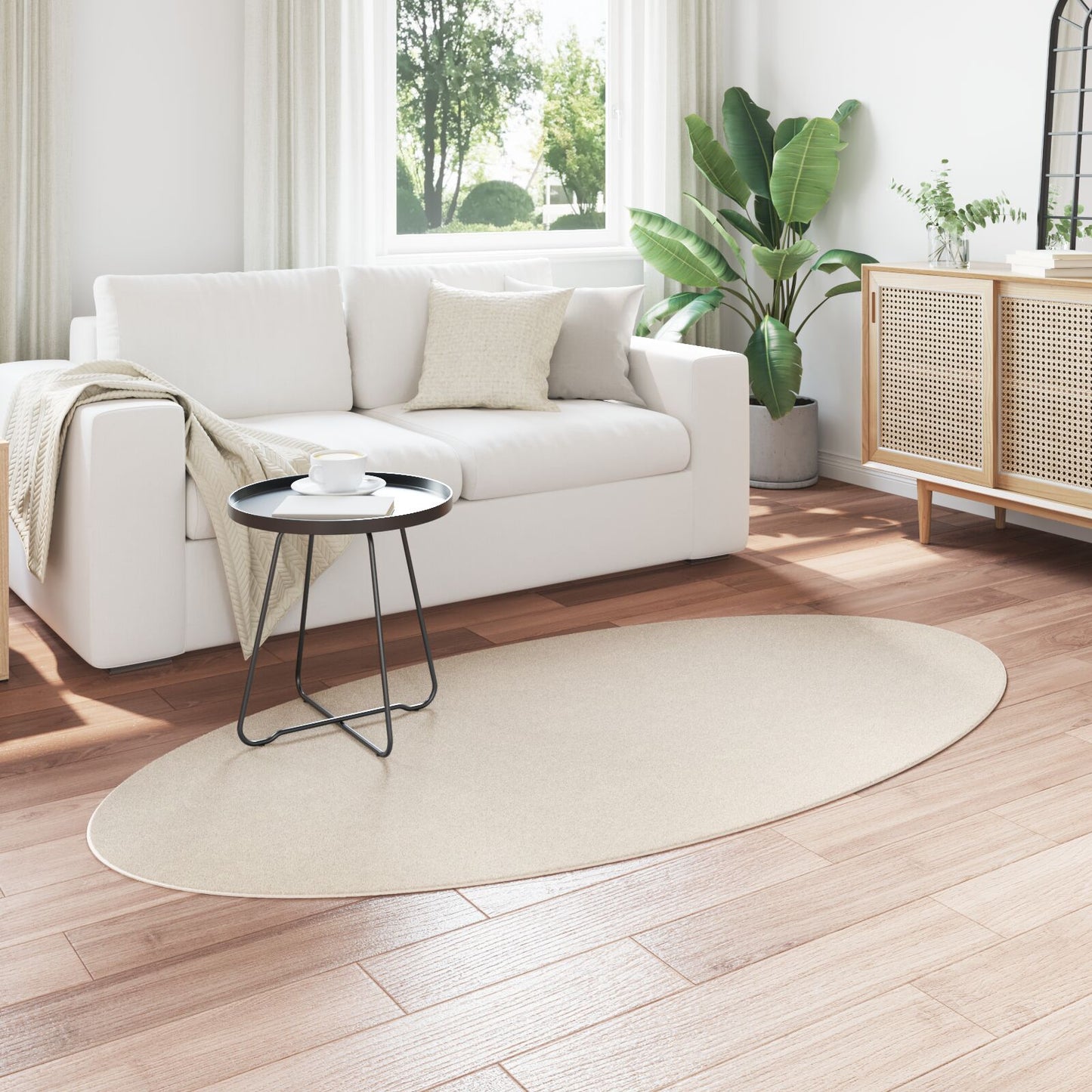Tæppe ""HUARTE"" Beige 100x200 cm Oval