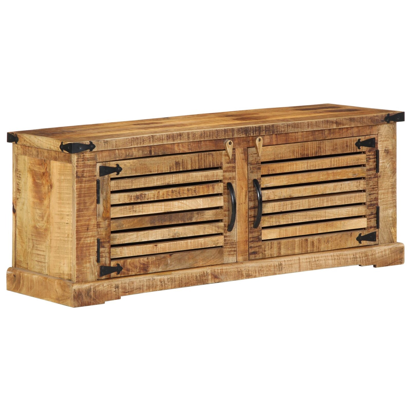 Sko bænk 110x38x45 cm Massivt træ groft mango