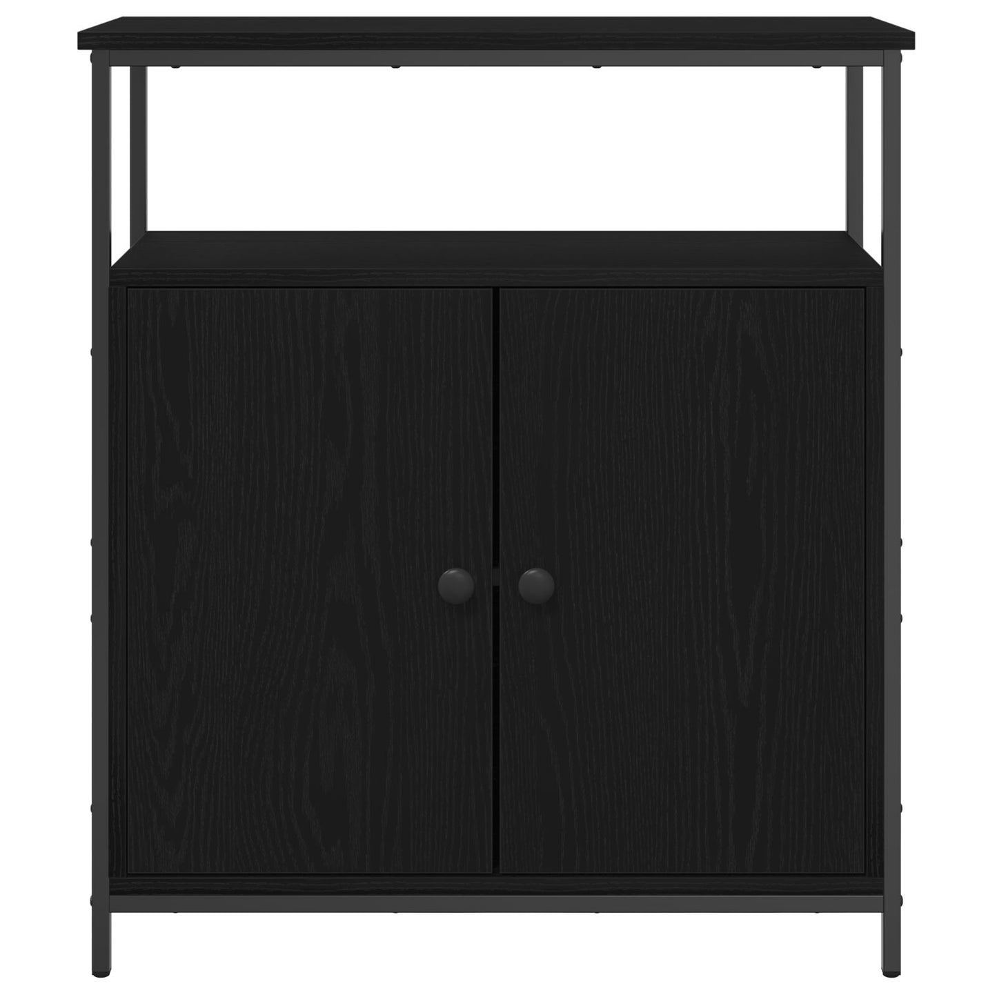 Væghængt Skab Sort Eg 69,5x34x90 cm Konstrueret Træ