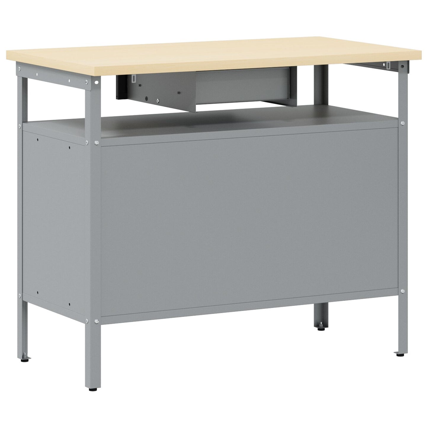 Arbejdsbænk med låsbar dør Sort 100x55x85 cm Stål