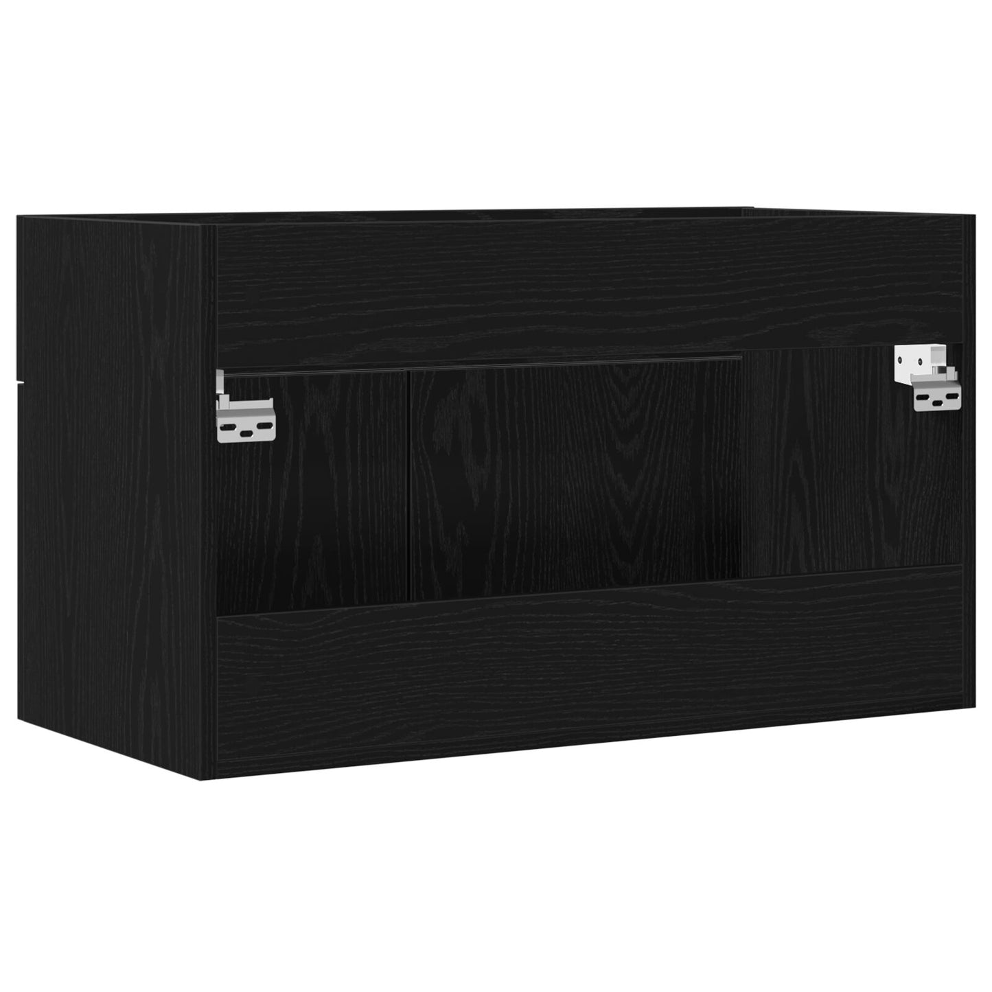 Badeværelsesskabe Sort Eg 90x38,5x46 cm Konstrueret træ