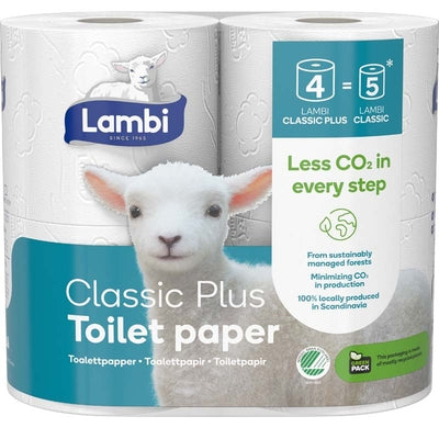 Toiletpapir Lambi 3-lags 25,5m 28 ruller/kasse
