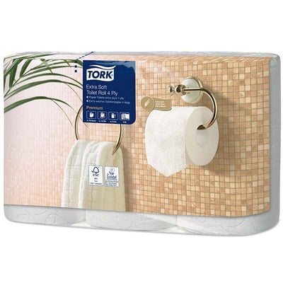 Toiletpapir Tork Extra soft T4 4-lags 18,8m 110406 42 ruller/kasse