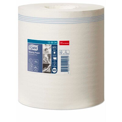 Aftøringsrulle, Tork, M2, standard, 1 lag, hvid, 195mm x 165.00m, kasse a 6 ruller, FSC Mix Credit