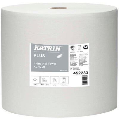 Aftørringspapir Katrin 1-lags Plus XL