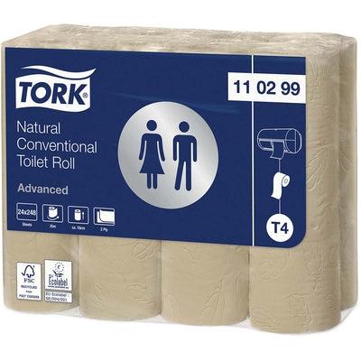 Tork Advanced toiletpapir, brun natur, T4, 24 ruller