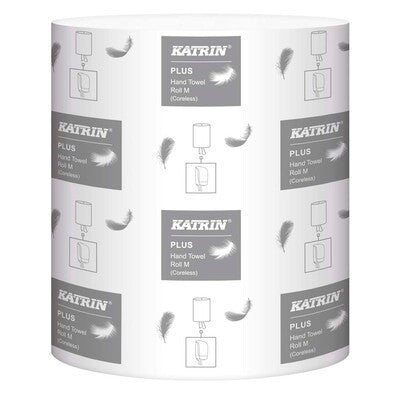 Aftøringsrulle, Katrin, Plus, M2 Plus, 2 lag, hvid, 230mm x 167.00m, kasse a 6 ruller