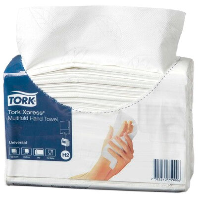 Papirhåndklæde Tork Xpress H2 Universal 2-lags 471103 21,3x23,4cm 3800stk/kar