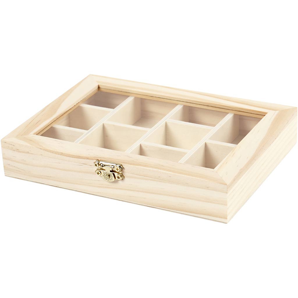 Æske med glaslåg