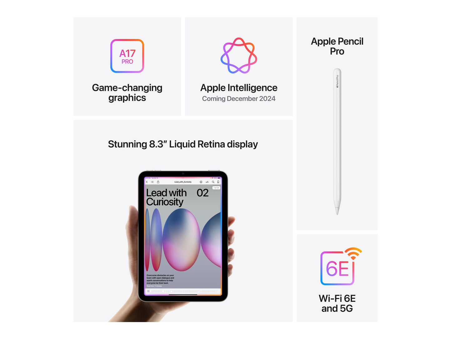 Apple iPad mini A17 Pro Wi-Fi + Cellular 8.3 128GB Blå