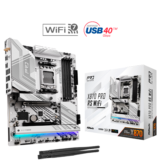 ASRock X870 PRO RS WiFi Motherboard ATX AM5 Socket DDR5