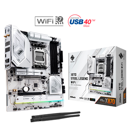 ASRock X870 Steel Legend WiFi Motherboard ATX AM5 Socket DDR5