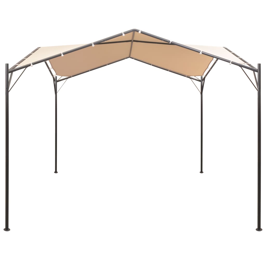 lysthus pavillon telt med baldakin 3 x 3 m stål beige