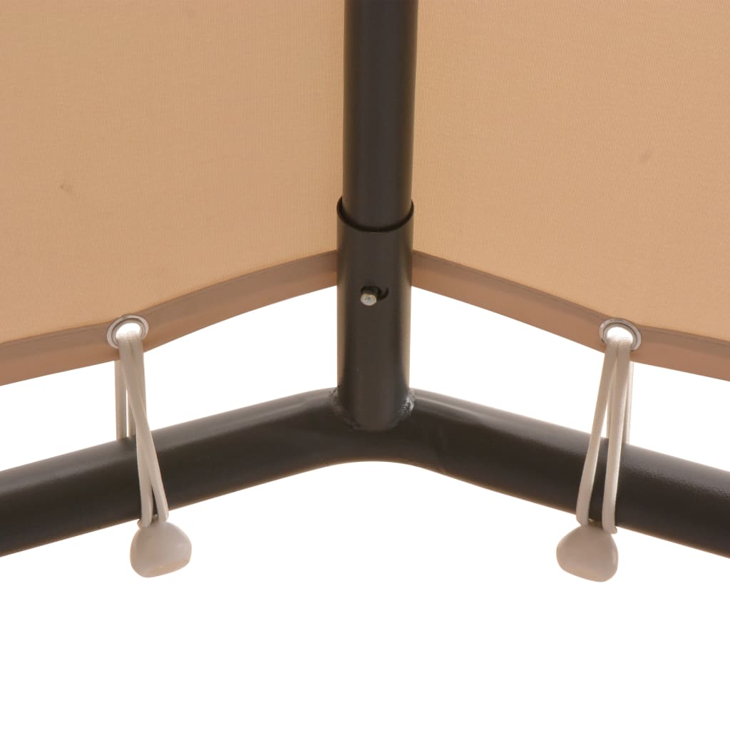 lysthus pavillon telt med baldakin 3 x 3 m stål beige