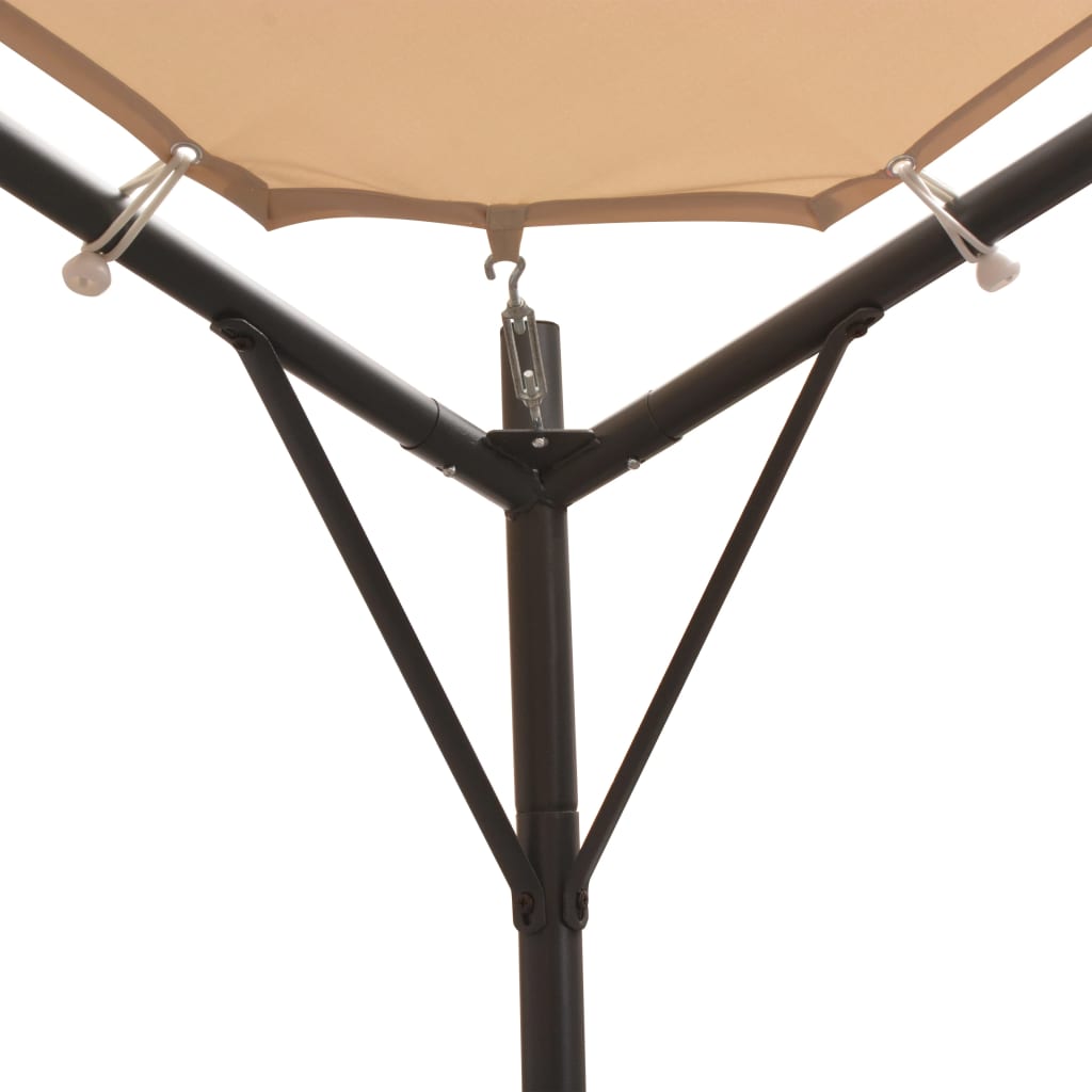 lysthus pavillon telt med baldakin 3 x 3 m stål beige