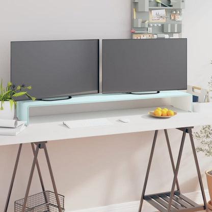 tv-stativ/skærmforhøjer 120x30x13 cm glas grøn