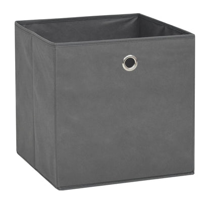 opbevaringskasser 10 stk. ikke-vævet stof 32x32x32 cm grå