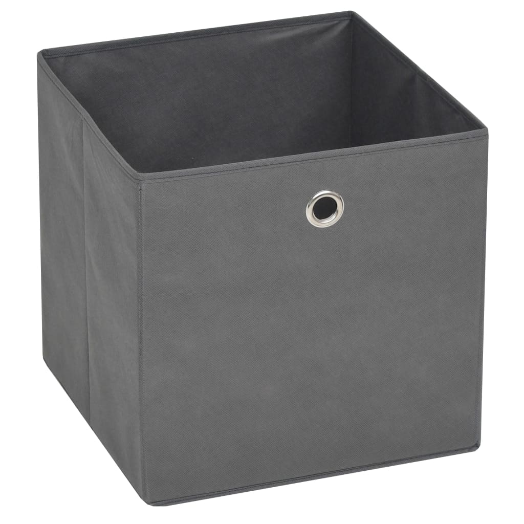 opbevaringskasser 10 stk. ikke-vævet stof 32x32x32 cm grå