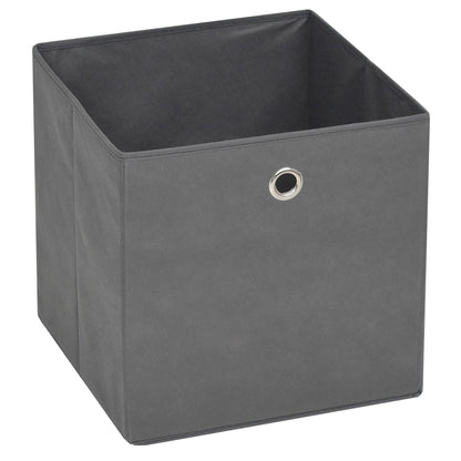 opbevaringskasser 10 stk. ikke-vævet stof 32x32x32 cm grå