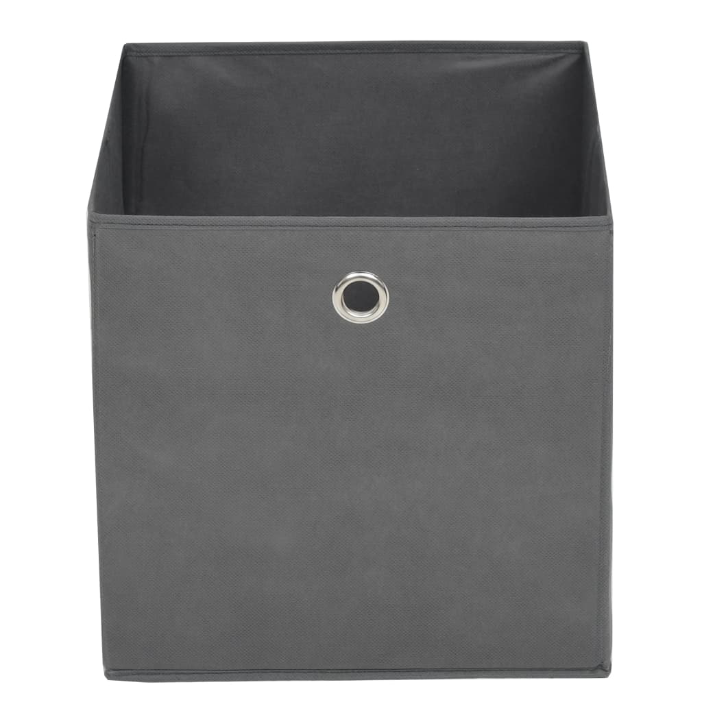 opbevaringskasser 10 stk. ikke-vævet stof 32x32x32 cm grå
