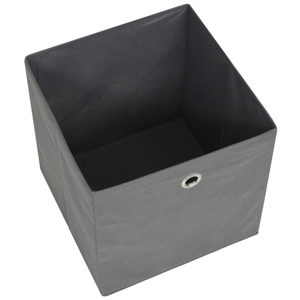 opbevaringskasser 10 stk. ikke-vævet stof 32x32x32 cm grå