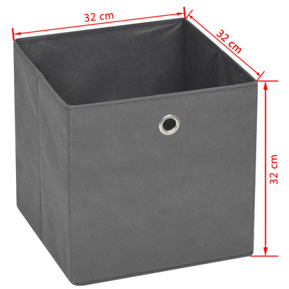 opbevaringskasser 10 stk. ikke-vævet stof 32x32x32 cm grå
