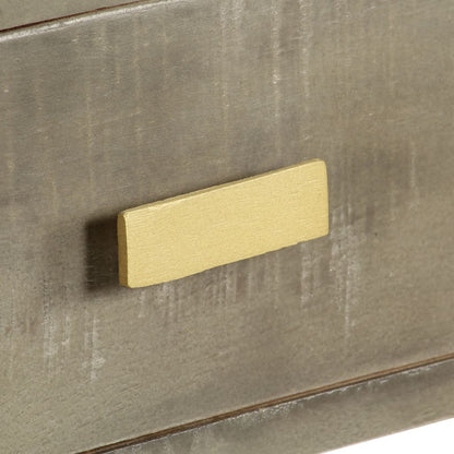 konsolbord massivt mangotræ med messing 110 x 35 x 76 cm grå
