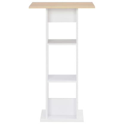 barbord 60x60x110 cm hvid og sonoma-eg