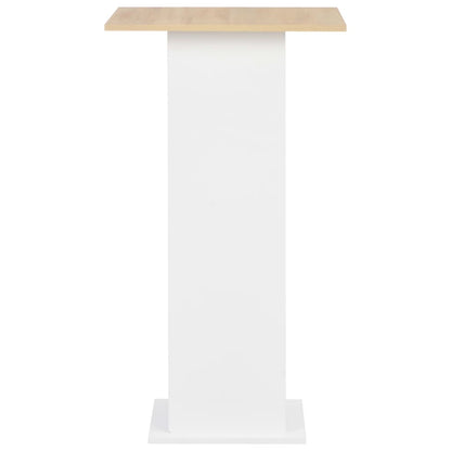 barbord 60x60x110 cm hvid og sonoma-eg