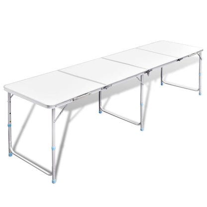 sammenklappeligt campingbord justérbart aluminium 240 x 60 cm