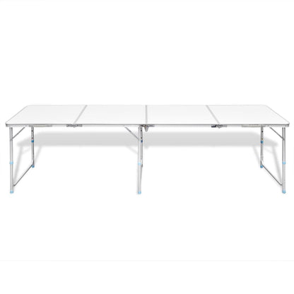 sammenklappeligt campingbord justérbart aluminium 240 x 60 cm